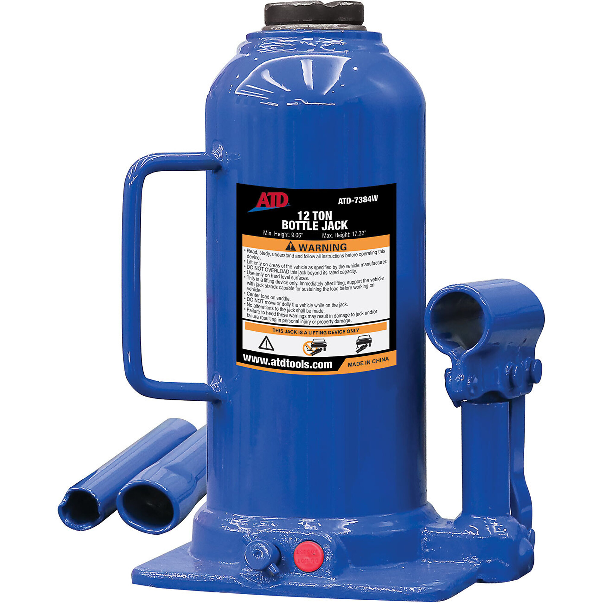 ATD Jack Bottle 12 Ton Heavy Duty Side Pump, Model# 10660